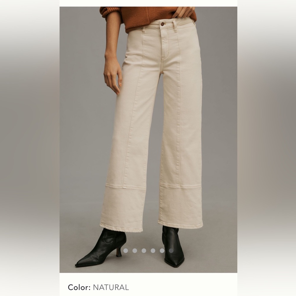 Ladies size 28 Pilcro Cuffed cropped high rise wide leg jeans. New with tags